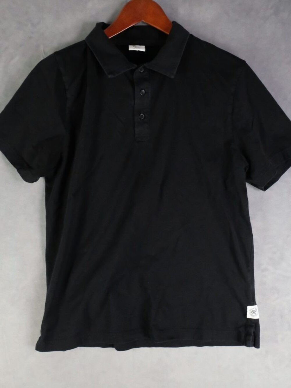 Reigning Champ Black Polo Shirt Mens Medium Cotton Athletic Wear
